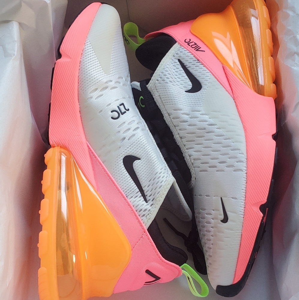 Nike Women’s Air Max 270 White Pink Orange Black